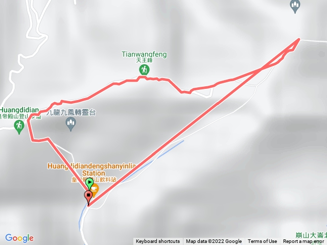 皇帝殿小粗坑西峰入東峰出