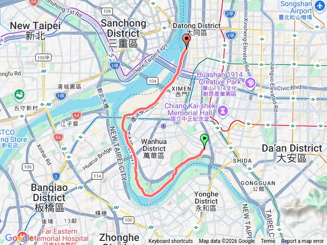 马场町到大稻埕骑行預覽圖