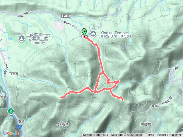 新北三峽郊山行程 : 白雞三山二峰O型縱走。  (白雞山東北峰-白雞山-雞罩山前峰-雞罩山-鹿窟尖山)預覽圖