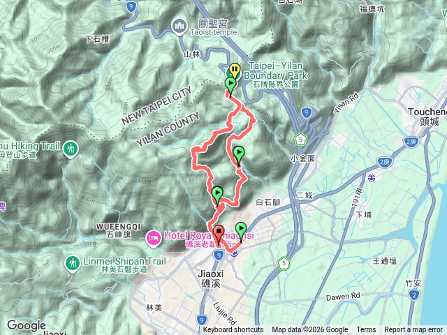 跑馬古道-石牌線界公園-圓通寺-鵲子山-清修宮-跑馬O形