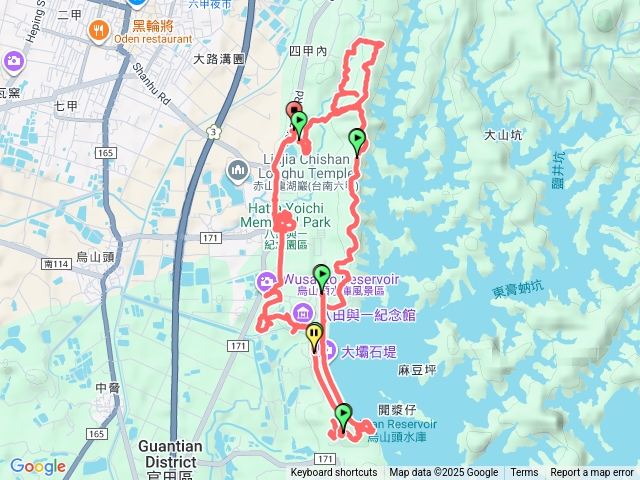 六甲鎮南宮後山步道，烏山頭水庫預覽圖
