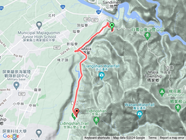 白賓山入口>笠頂上入口