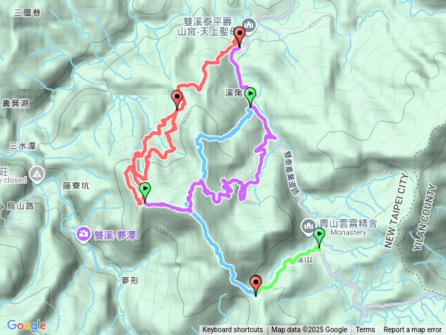 豎旗山東北稜、西北稜、豎旗山南峰、烏山古道西段