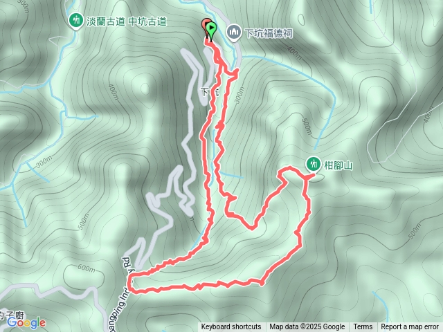 下坑古道左線-柑腳山-柑腳山腰古道-黃德公-下坑古道右線 O型