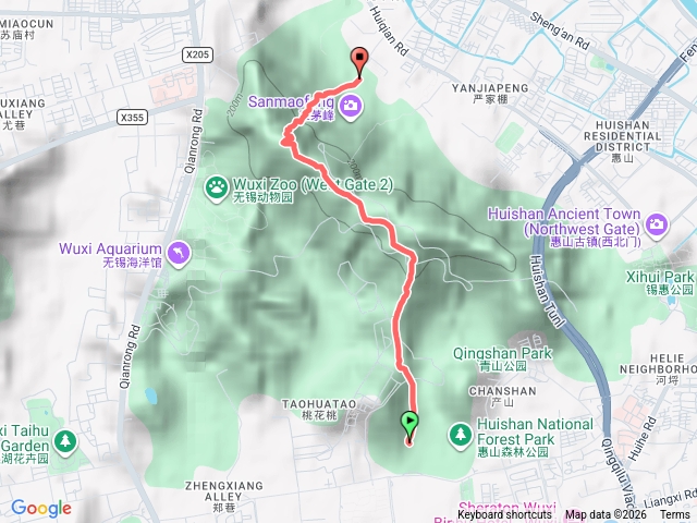 大池路→二茅坪→三茅峰→惠泉花園