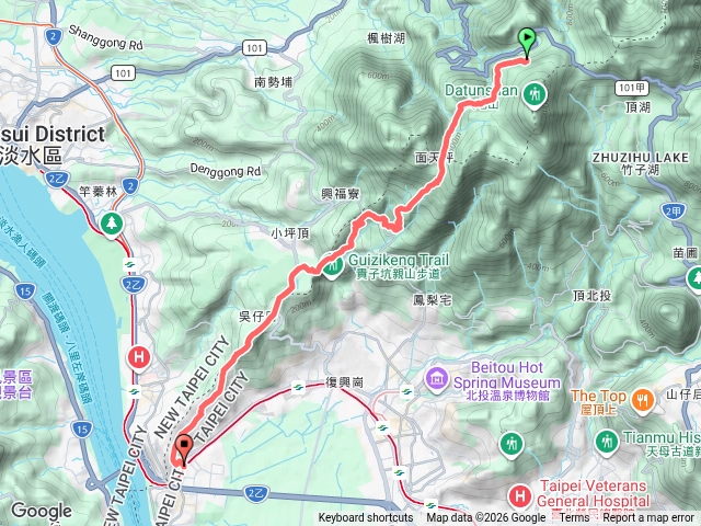 台北大縱走第一段二子坪上捷運關渡站下