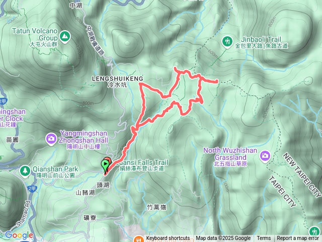 絹絲步道-竹篙山腰繞路-擎天崗山東峰-雞心崙