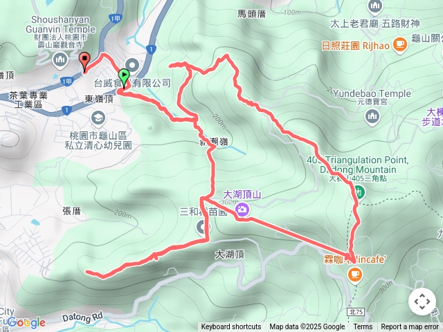 樹林大棟山六連峰O型 囍家社區-新朝嶺山--大棟尾山-大湖頂山-大棟山-馬頭尖山-東嶺頂山-囍家社區站