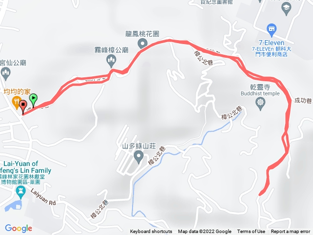 阿罩霧山單車路線往返（錦榮社區起登）