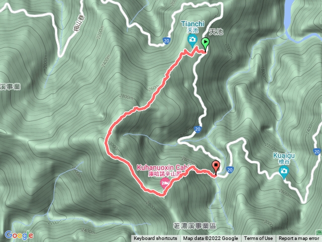 庫哈諾辛山（天池入，庫哈諾辛山登山口出）