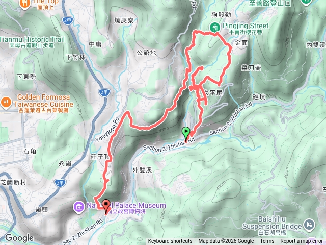 台北 士林 沙崙-半嶺-儷人瀑布-溪山百年古圳-溪山瀑布-大平尾山-鵝尾山水田-狗殷勤古道-莊子頂山-故宮博物院預覽圖
