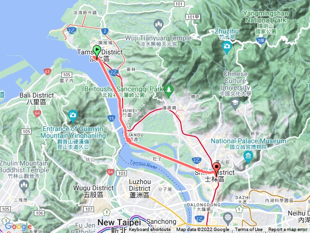 淡水媽祖廟至士林捷運站