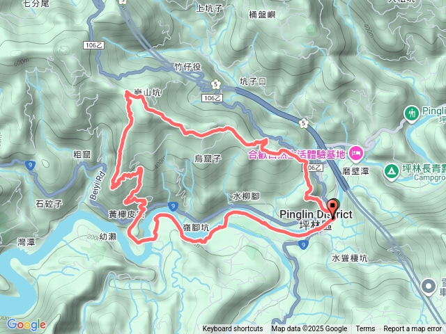 坪林  水柳腳步道-烏窟子山-崩山坑保甲路-黃櫸皮寮山-魚堀溪自行車道 O形