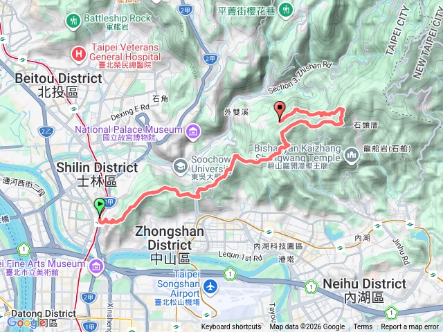 捷運劍潭站縱走大崙頭山下翠山步道預覽圖