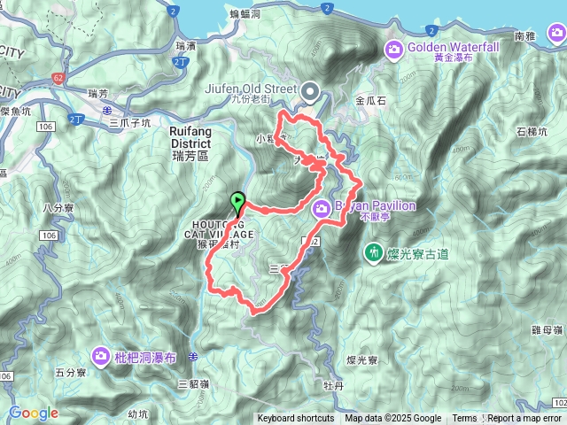 遊走煤礦遺址候硐上三貂大崙經牡丹山過九份串走大小粗坑古道O型預覽圖