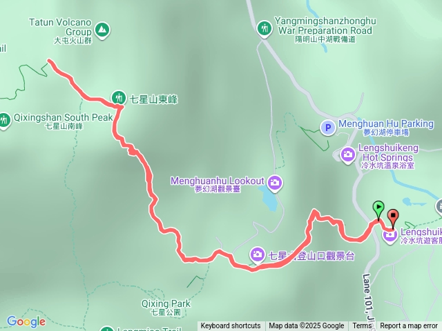 七星山主峰、東峰步道
