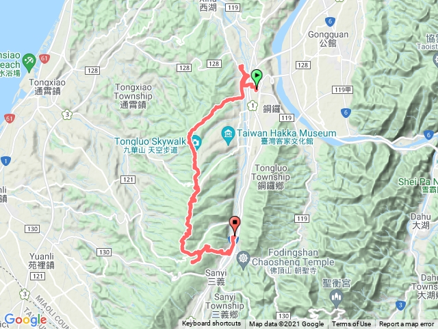 虎頭崁山、挑炭古道（三通嶺古道）、大坑尾山、五月雪步道、慈濟茶園、慈濟山、三義山