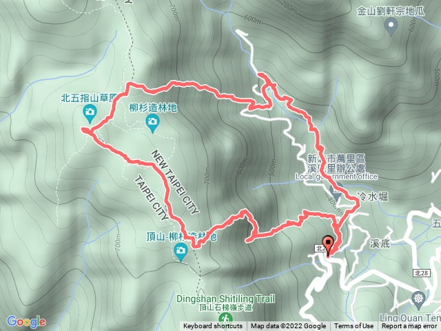 萬里冷水堀石洞-頂山-北頂山-杏林山-瑞泉溪畔古道O型