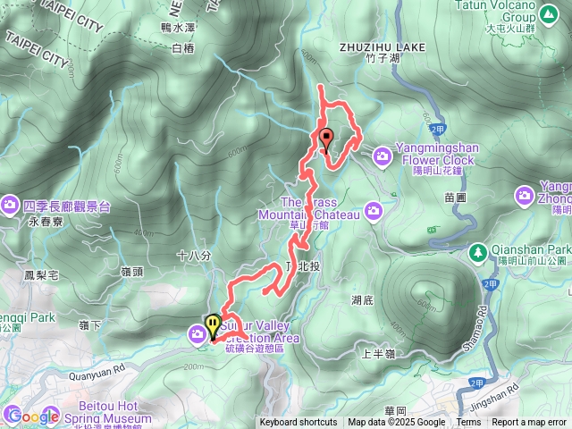 硫磺谷-十八分水圳步道-草山觀瀑吊橋-水滾頭水源頭-大屯瀑布-雷隱橋