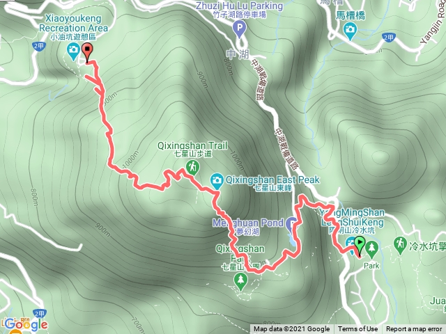 冷水坑-夢幻湖-七星東峰-七星主峰-小油坑