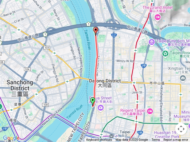 淡水河邊美景飽覽步道（大稻埕碼頭、國順疏散門、迪化公園天橋）