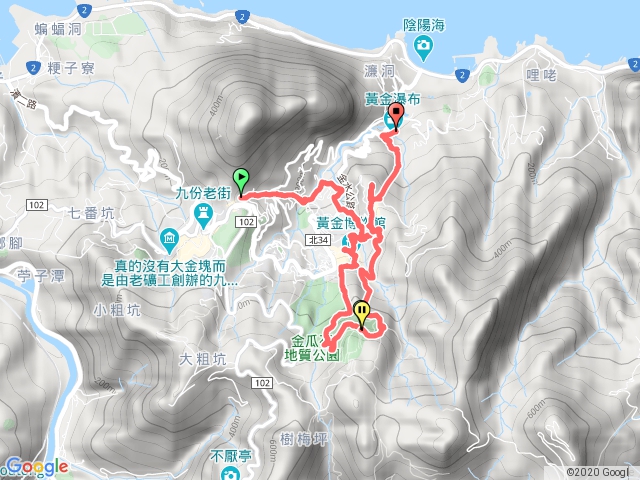 山尖路-黃金博物館-報時山-黃金瀑布