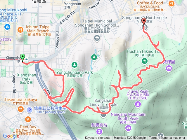 2025-01-05 四獸山健行─捷運象山站→煙火平台→一線天→象山峰→獅山峰→豹山峰→虎山峰→復興園→榕樹王→中坡山→慈惠堂預覽圖