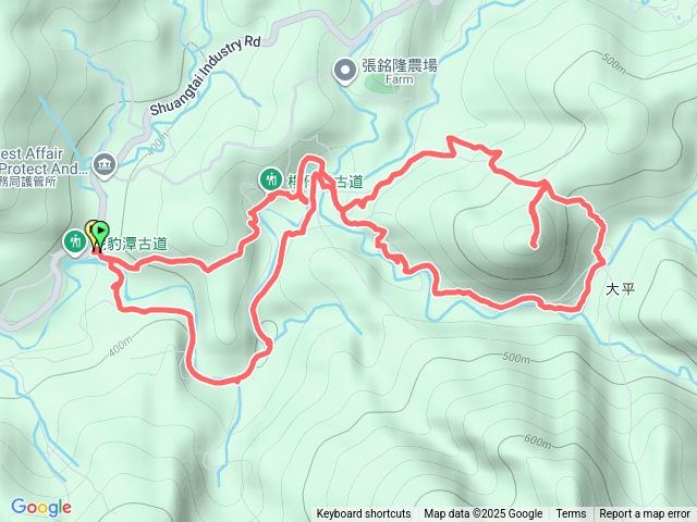 20250824虎豹潭古道-樓仔厝古道-大平山山腰古道-大平山-紅潭古道8字型
