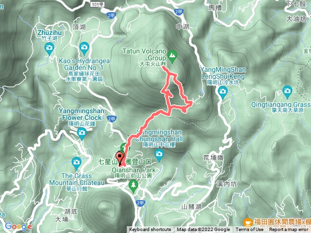 苗圃 － 七星公園 － 東峰 －主峰 －苗圃