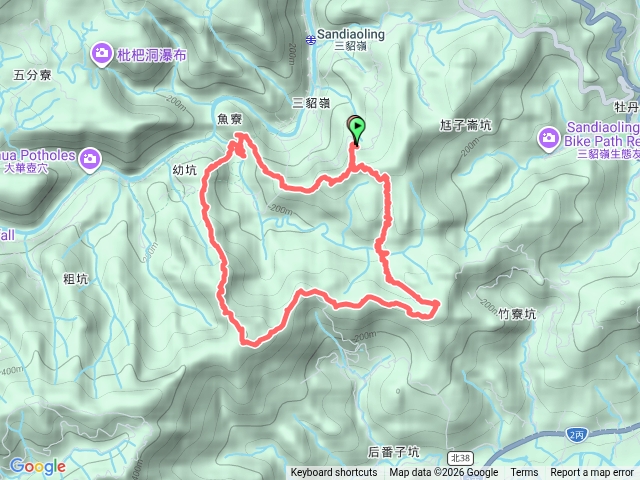 2026.03.28瑞芳石壁坑產道2.5 K～三貂嶺稜線路～魚寮山越嶺鞍部～幼坑山～幼坑山南鞍～大平林山～新路尾山～新路尾溪畔古道～雙溪口～新路尾山腰古道大0行預覽圖