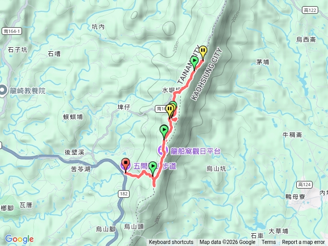 五間登山步道龍船山三角點龍船窩山三角點預覽圖