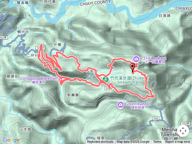嘉義龍宮瀑布鼠眉毛(龍宮瀑布、海鼠山、月眉山、生毛樹山，含休息32分鐘)