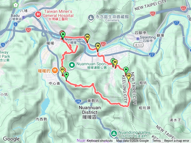 暖暖車站、暖壽山、暖東苗圃、暖東自然步道、頂寮山、碇內尖、碇內吊橋、暖江橋0型預覽圖