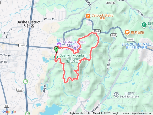 高雄大社觀音山前山與後山O繞預覽圖