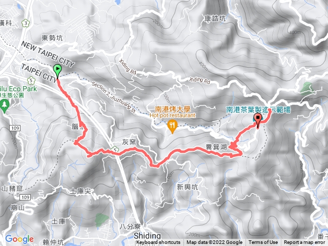 更寮古道上土庫岳走稜線到南港茶葉製造示範場