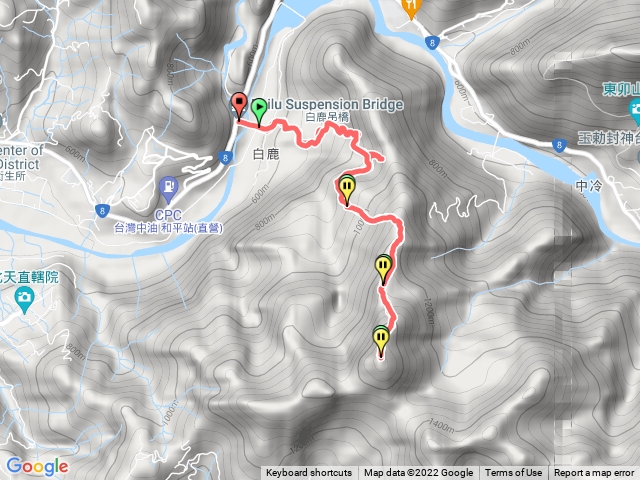 白毛山白鹿吊橋進出