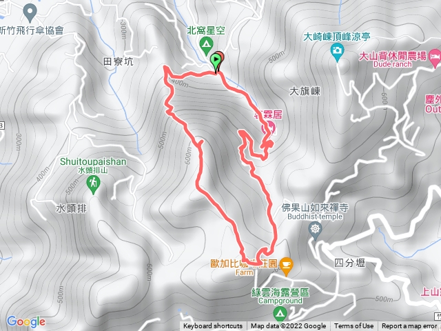 新竹大山背麒麟步道_田寮山_毬子山Ｏ型