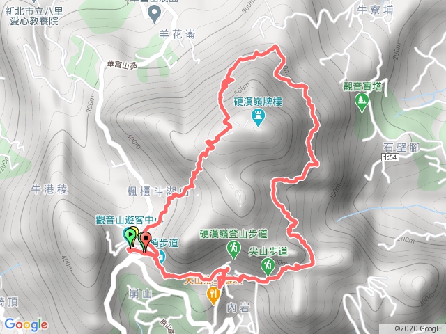 觀音山北橫古道下土坡路攀繩O型