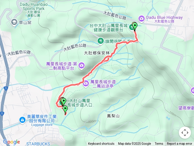 大肚區萬里長城步道原路來回