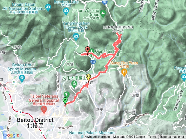 天母-下竹林步道-花卉試驗中心-松園-中山樓-陽明山公車總站(2024-3-9)