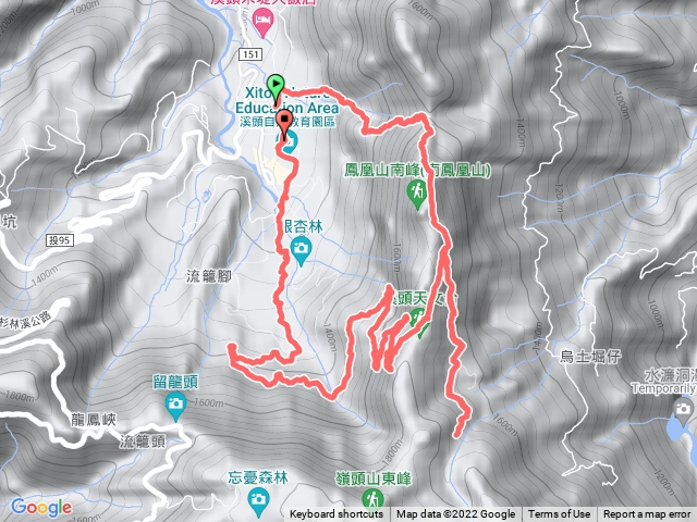 北嶺—烏土堀—天文台—鳳凰林道—溪頭園區