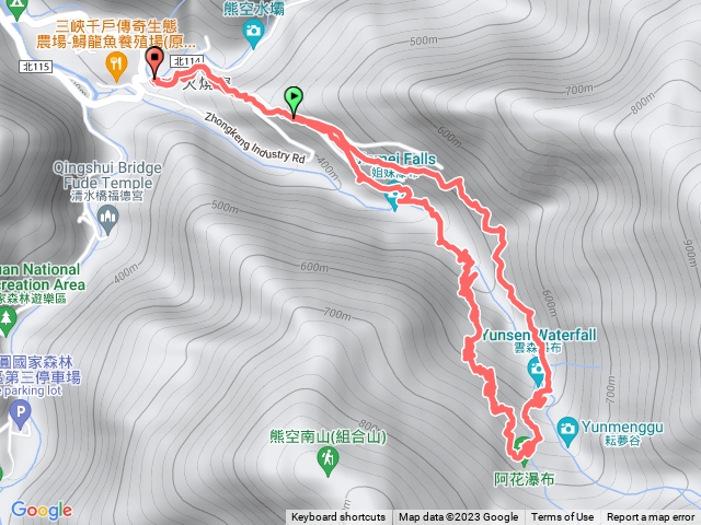 202307雲森瀑布右岸、姊妹瀑布左岸0型左岸陡下溪谷🈶️難度注意安全⚠️ 下大雨後注意⚠️溪水暴漲渡溪危險⚠️