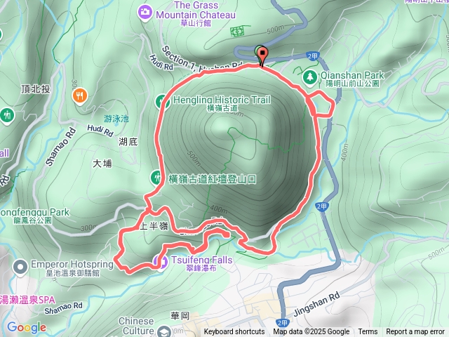 橫嶺古道接半嶺水圳步道接紗帽路繞一圈回公車總站