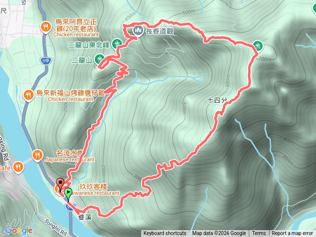 民壯亭站-直潭山-二龍山步道O形