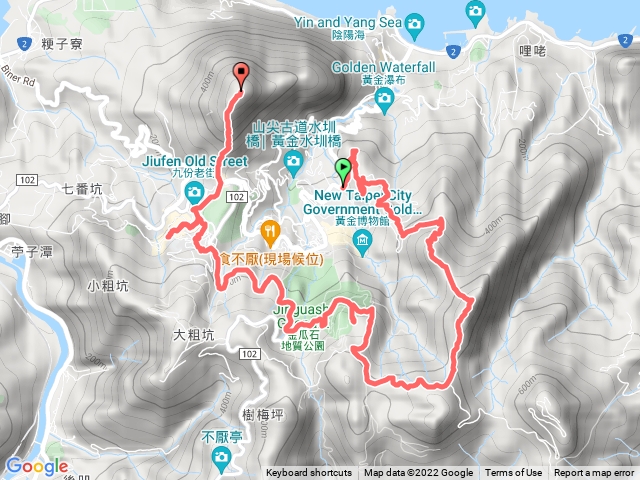 金山公路停車場.茶壺山.半屏山.本山礦場.九份老街.基隆山