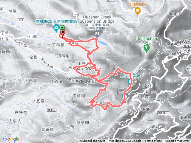 福華宮 小天梯 4-1步道 4-2步道 二尖山 大眾爺廟 山豬湖5號步道 福華宮