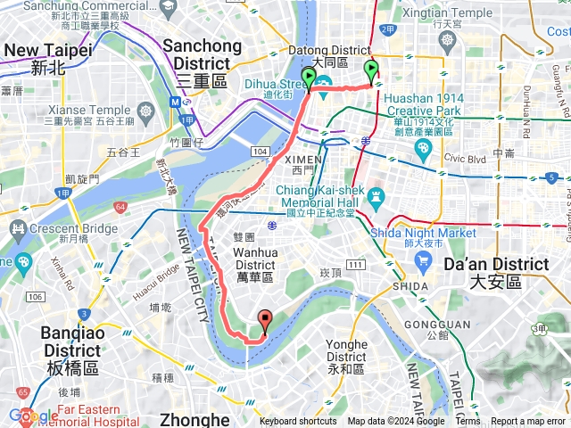 2024臺北大縱走第八段：大稻埕碼頭至馬場町紀念公園[河濱自行車道]202404011311