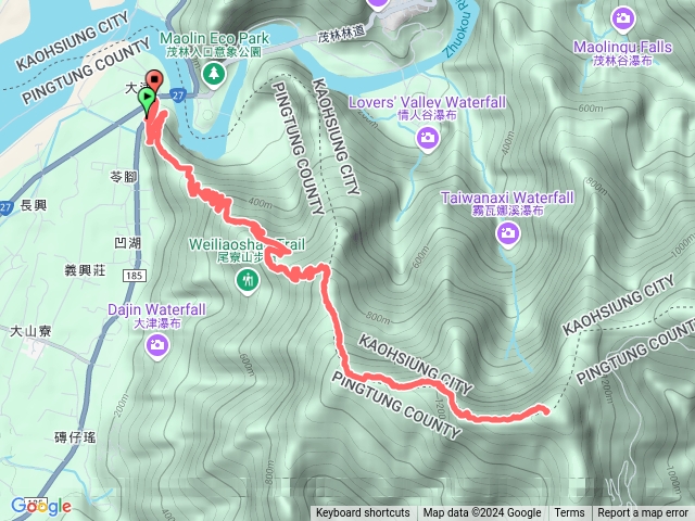 屏東尾寮山路線預覽圖