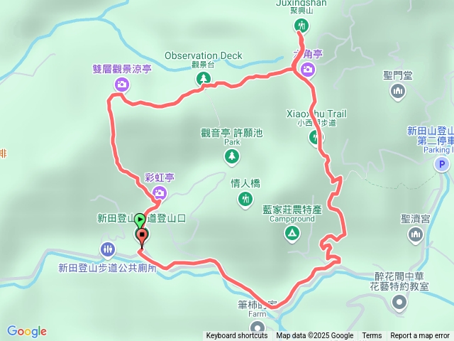 新田登山步道1號上藍家莊果園出