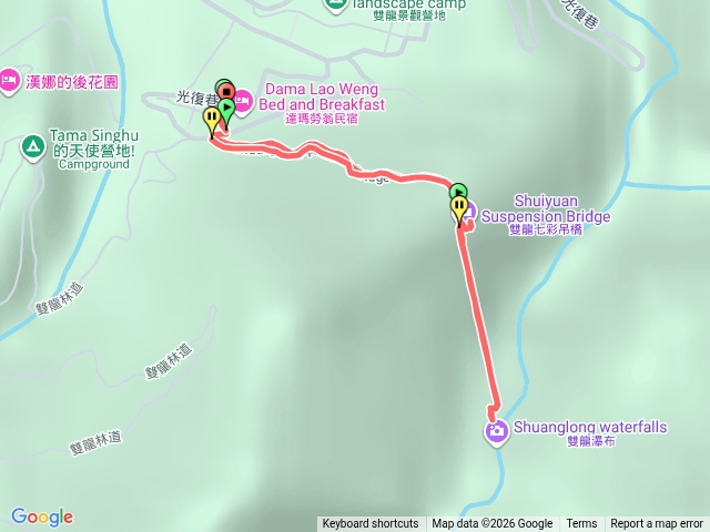 雙龍瀑布.七彩吊橋.起點：部落收費停車場
